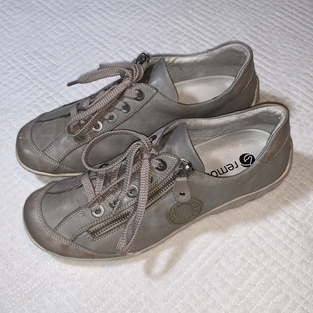 Remonte Rieker R3443 Gray Leather Trainers Sneakers, EU Size 39 (US 8-8.5)